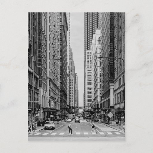 Chicago Madison Street Grayscale Postcard Postkarte (Vorderseite)