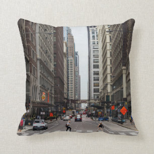 Chicago Madison Street Throw Pillow Kissen