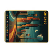 Chicago Magnificent Mile Vintag Magnet (Horizontal)