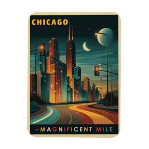 Chicago Magnificent Mile Vintage Magnet