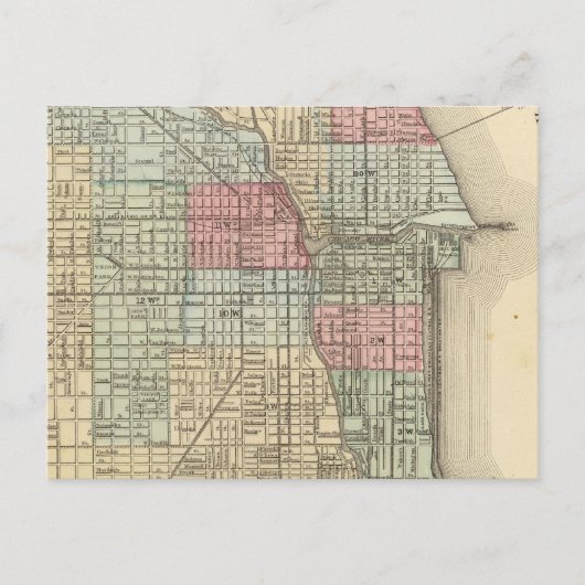 Chicago Map by Mitchell Postkarte (Vorderseite)