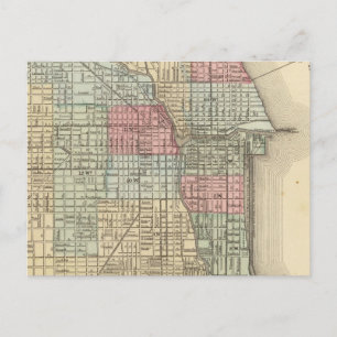 Chicago Map by Mitchell Postkarte