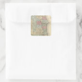 Chicago Map by Mitchell Quadratischer Aufkleber (Tasche)