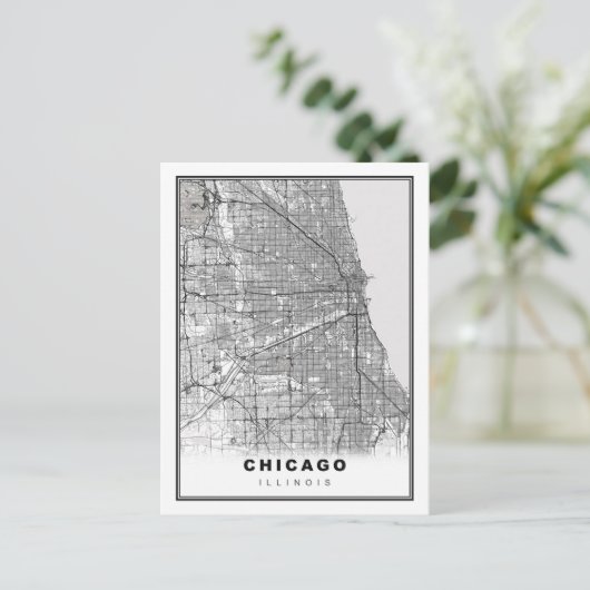 Chicago Map Feiertagspostkarte (Stehend Vorderseite)