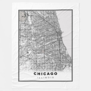 Chicago Map Fleecedecke