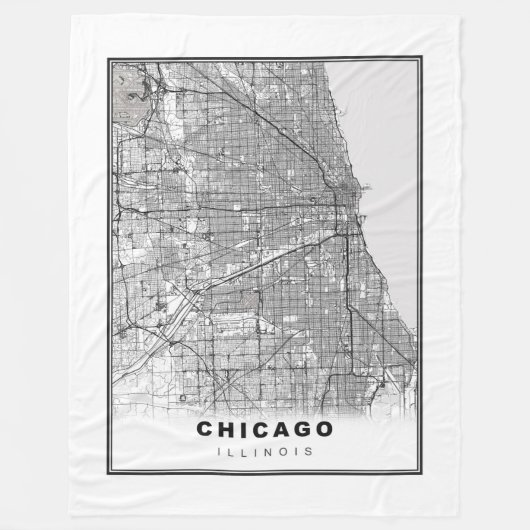 Chicago Map Fleecedecke (Vorderseite)