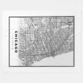 Chicago Map Fleecedecke (Vorderseite (Horizontal))