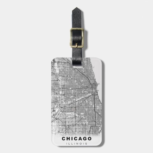 Chicago Map Gepäckanhänger (Vorderseite vertikal)