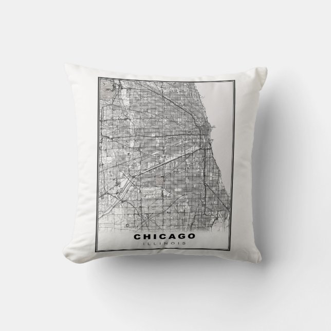 Chicago Map Kissen (Vorderseite)