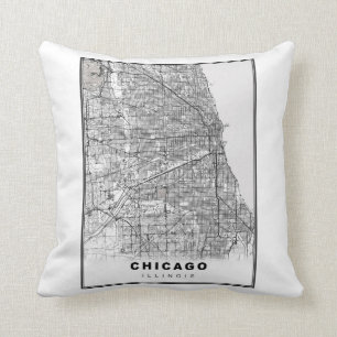 Chicago Map Kissen