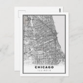 Chicago Map Postkarte (Vorne/Hinten)