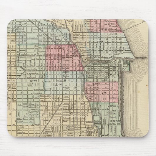 Chicago Map von Mitchell Mousepad (Vorne)
