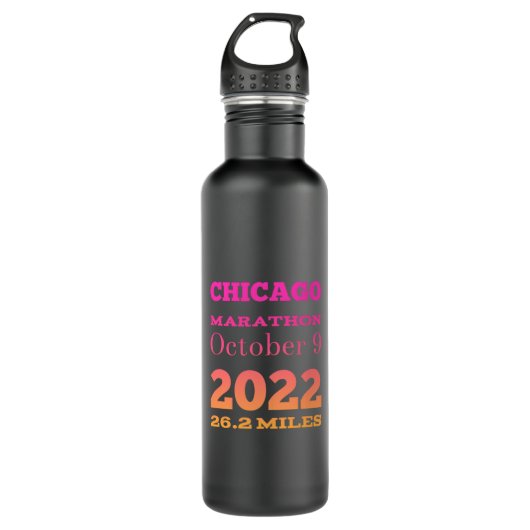 Chicago Marathon 2022 Edelstahlflasche (Vorderseite)