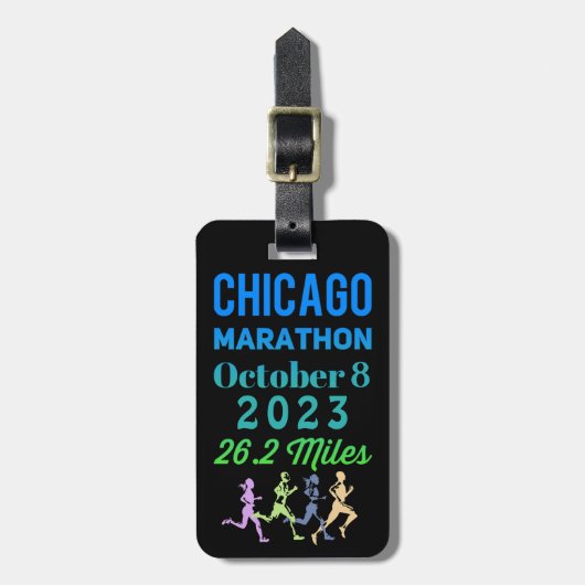 Chicago Marathon 2023 Gepäckanhänger (Vorderseite vertikal)