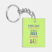 Chicago Marathon 2023 Green Custom Text Schlüsselanhänger (Vorderseite links)