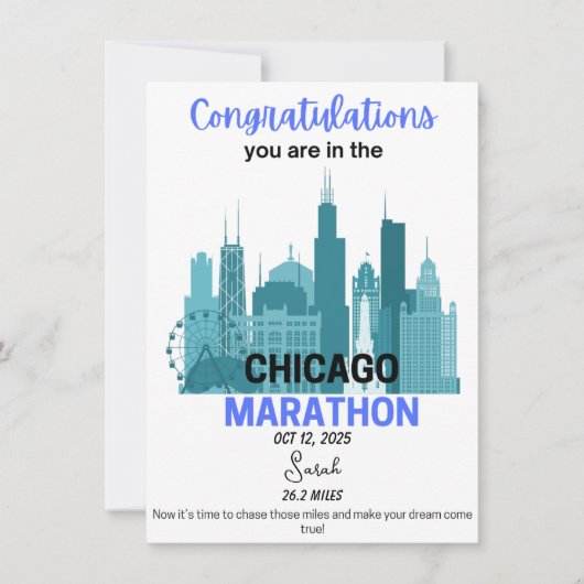 Chicago Marathon 2025 Acceptance Runner Gift (Vorderseite)