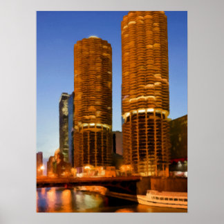 Chicago Marina Towers Poster