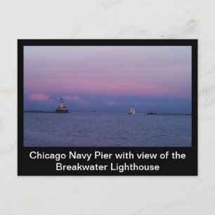 Chicago-Marine-Pier und Leuchtturm Postkarte