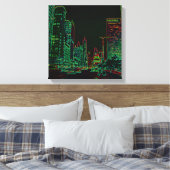 Chicago Michigan Avenue 1967 Neon Glow Nachtbild Leinwanddruck (Insitu (Schlafzimmer))