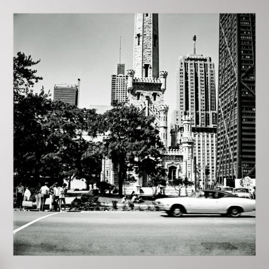 Chicago Michigan Avenue 1971 Vintages Foto Poster (Vorne)