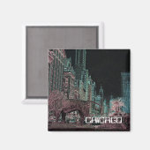 CHICAGO MICHIGAN AVENUE @ ART MUSEUM 1967 NEON MAGNET (Vorderseite/Rückseite)