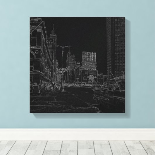 Chicago Michigan Avenue in den 1960er Jahren glühe Leinwanddruck (Insitu (Holzboden))