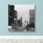 Chicago Michigan Avenue @ Night 1967 Foto Leinwanddruck (Insitu (Holzboden))