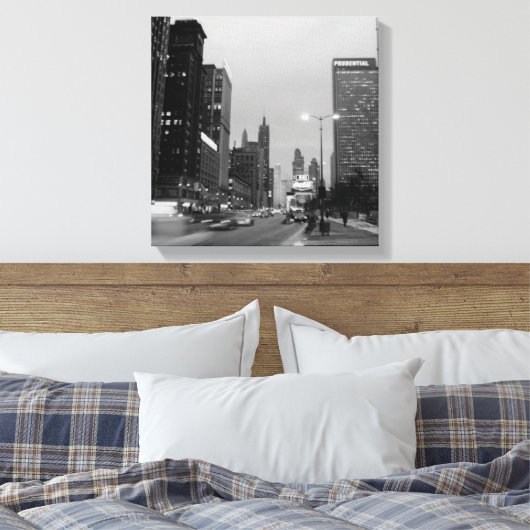 Chicago Michigan Avenue @ Night 1967 Foto Leinwanddruck (Insitu (Schlafzimmer))