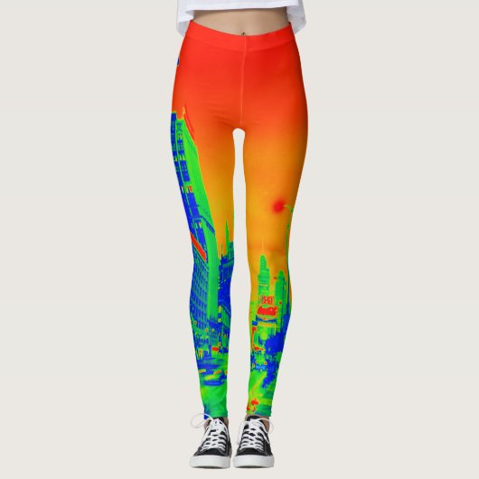Chicago Michigan Avenue @ Night 1967 Neon Colorful Leggings (Vorderseite)