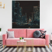 Chicago Michigan Avenue @ Night 1967 Neon Colorful Leinwanddruck (Insitu (Wohnzimmer))