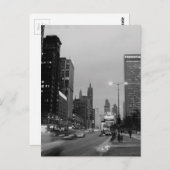 Chicago Michigan Avenue @ Night März 6, 1967 Postkarte (Vorne/Hinten)