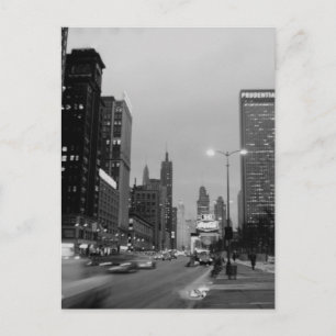 Chicago Michigan Avenue @ Night März 6, 1967 Postkarte
