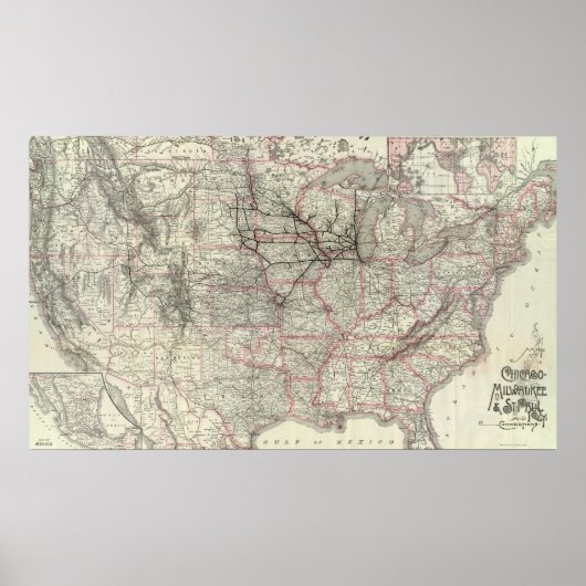 Chicago Milwaukee und St. Paul Ry und Verbindungen Poster (Vorne)