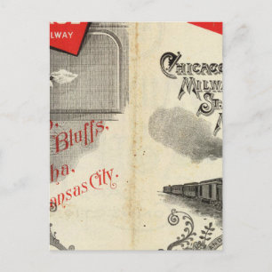 Chicago Milwaukee und St- Pauleisenbahn Postkarte