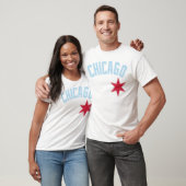 Chicago mit Flaggen-Sternt-shirt T-Shirt (Unisex)
