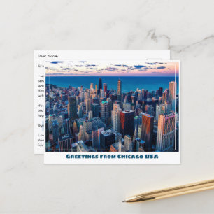Chicago mit Lake Michigan Postkarte