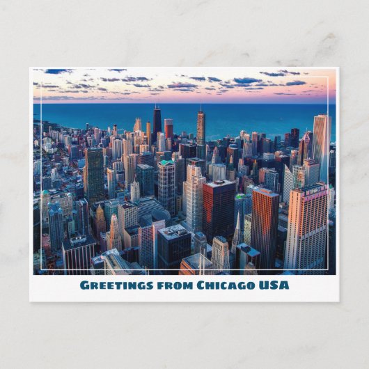 Chicago mit Lake Michigan Postkarte (Vorderseite)