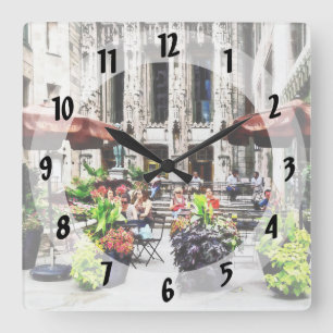 Chicago - Mittag auf der prächtigen Meile genießen Quadratische Wanduhr