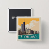 Chicago | Modern Skyline Button (Vorne & Hinten)