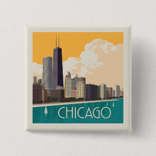 Chicago   Modern Skyline Button