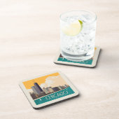 Chicago | Modern Skyline Getränkeuntersetzer (Rechte Seite)