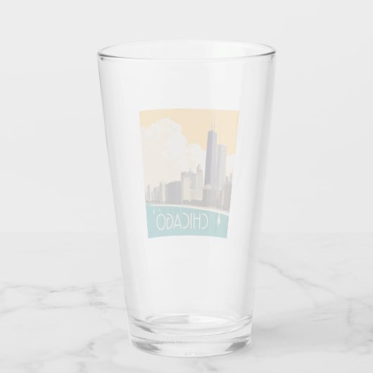 Chicago | Modern Skyline Glas (Rückseite)
