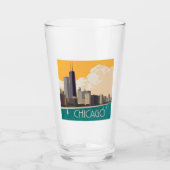 Chicago | Modern Skyline Glas (Vorderseite)