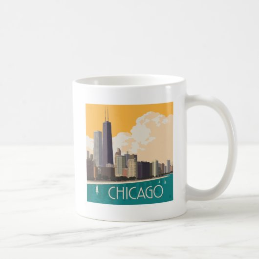 Chicago | Modern Skyline Kaffeetasse (Rechts)