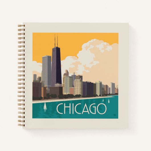 Chicago | Modern Skyline Notizblock (Vorderseite)