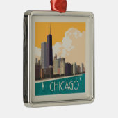 Chicago | Modern Skyline Ornament Aus Metall (Rechts)
