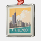 Chicago | Modern Skyline Ornament Aus Metall (Links)