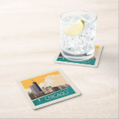 Chicago | Modern Skyline Rechteckiger Pappuntersetzer (Vor Ort)