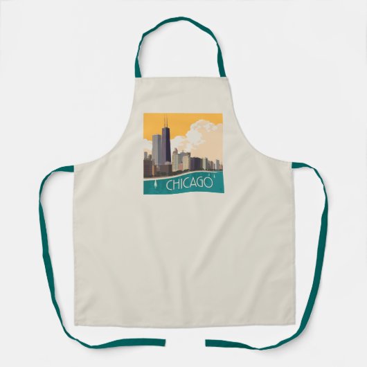 Chicago | Modern Skyline Schürze (Vorderseite)