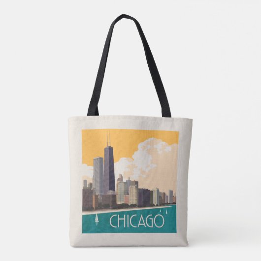 Chicago | Modern Skyline Tasche (Rückseite)